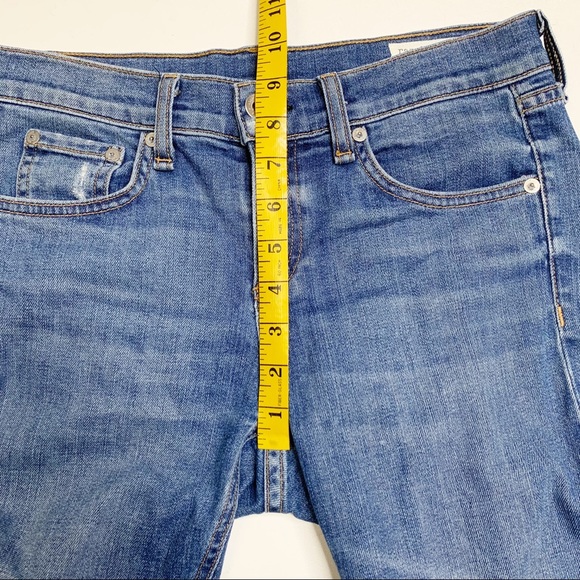 Rag & Bone The Dre Capri Boyfriend Denim Jeans In Ambra Raw Hem Size 26 - Picture 7 of 10